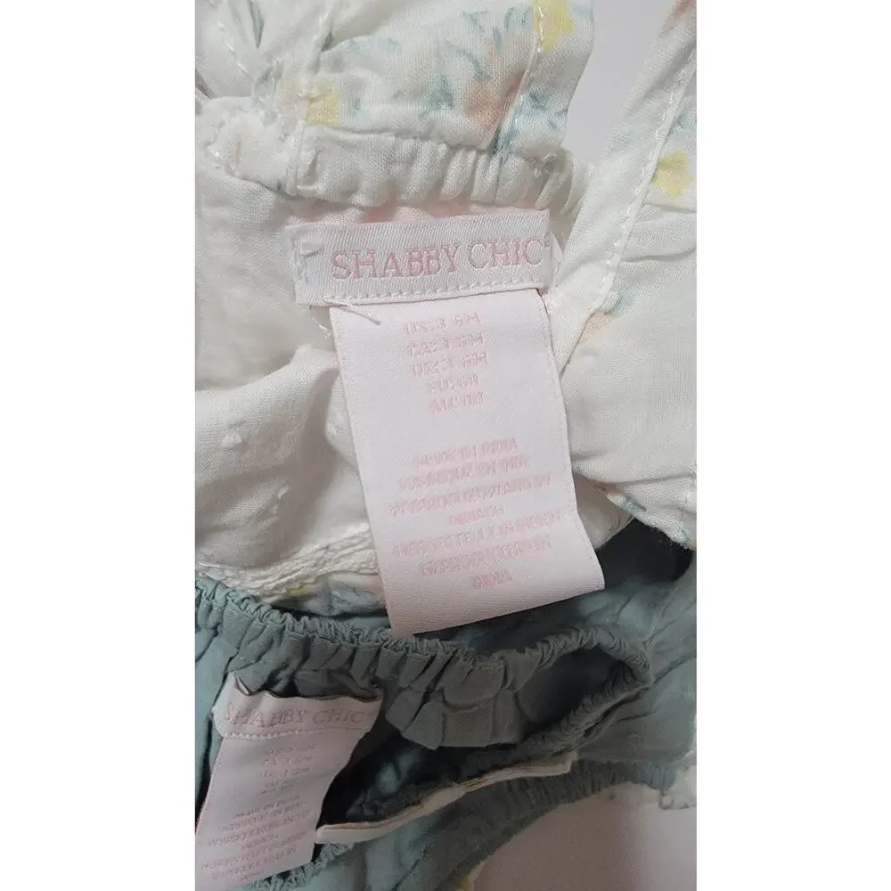 NWT Shabby Chic Baby Girl 3pc Set 3-6 Months Teal Bubble Romper Floral Headband